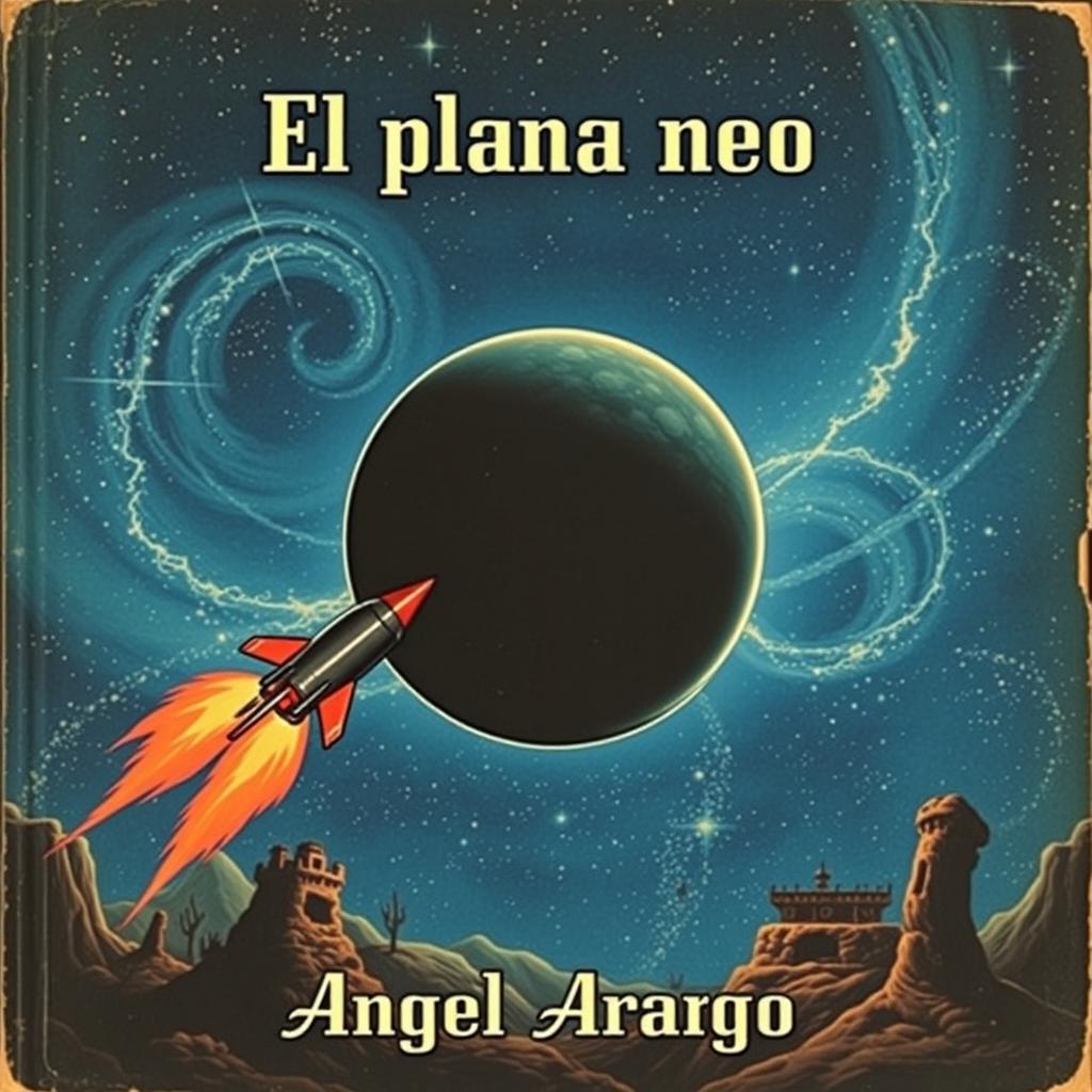 A vintage sci-fi cover for a book titled "El planeta negro" by Angel Arango