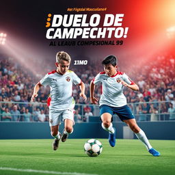 Un póster emocionante que anuncia la competencia de fútbol masculino entre el 11mo A y el 11mo B para el campeonato