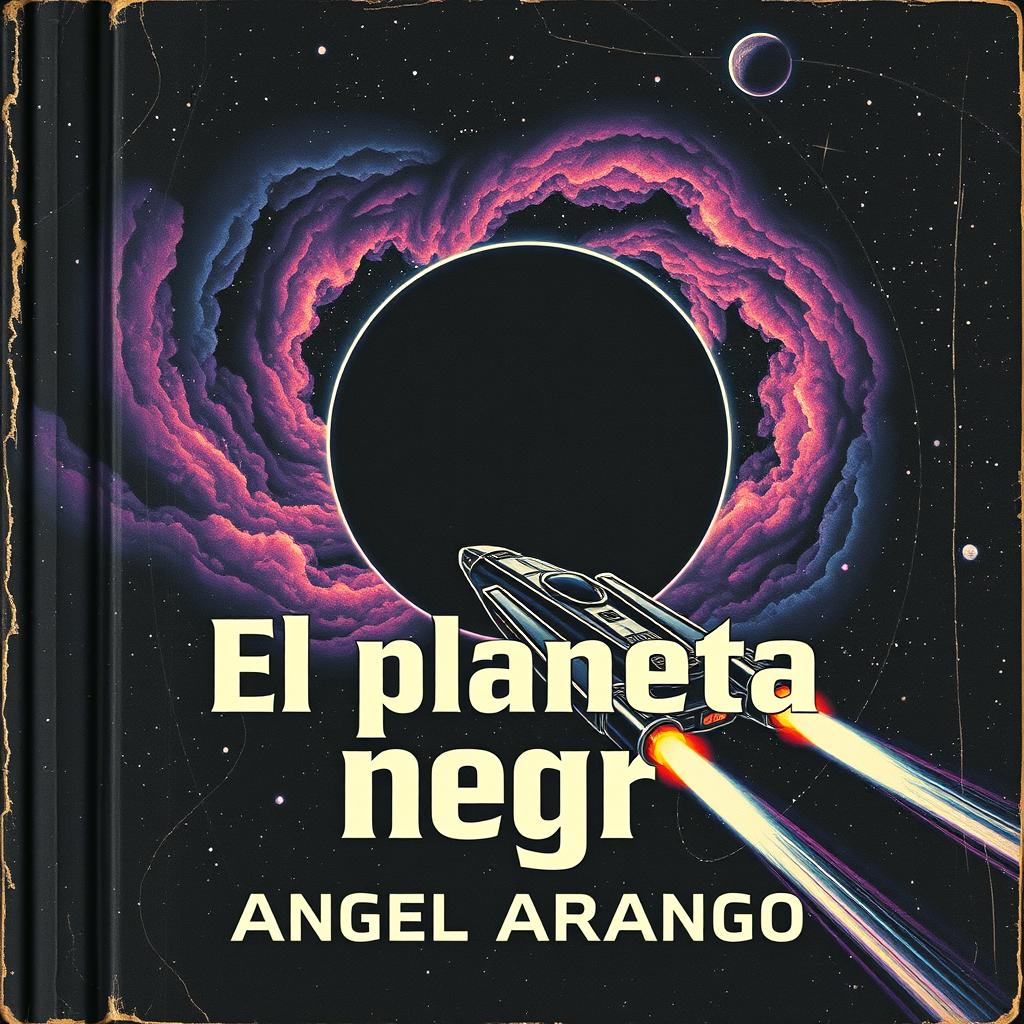 A vintage sci-fi paperback cover design for a book titled "El planeta negro" by Angel Arango