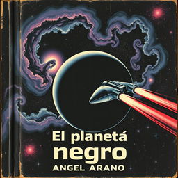 A vintage sci-fi paperback cover design for a book titled "El planeta negro" by Angel Arango