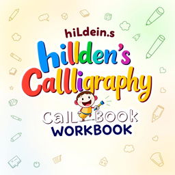 A vibrant and playful book cover for a children's calligraphy workbook