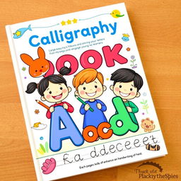 A vibrant and educational children's calligraphy book with colorful pages