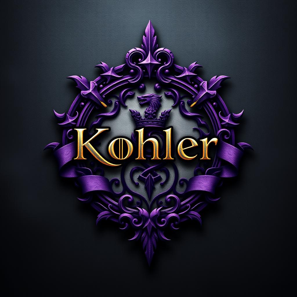 A striking and unique emblem inspired by "Game of Thrones", bearing the name "Kohler" as the central focal point