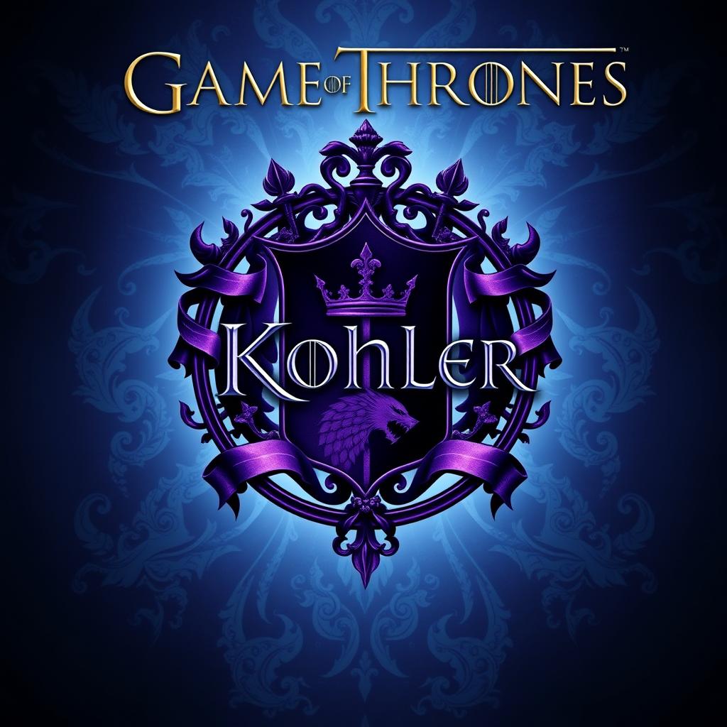 A striking and unique emblem inspired by "Game of Thrones", bearing the name "Kohler" as the central focal point