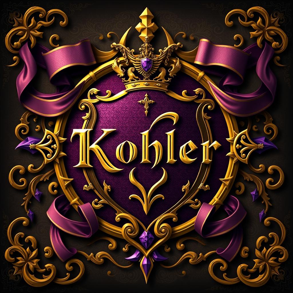 An imaginative and regal symbol inspired by "Game of Thrones", featuring the name "Kohler" as the centerpiece