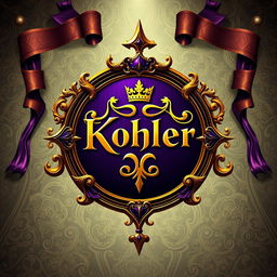 An imaginative and regal symbol inspired by "Game of Thrones", featuring the name "Kohler" as the centerpiece