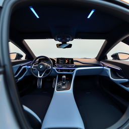 An updated BMW i8 interior, heavily inspired by the latest Chinese EVs from brands such as IM Zhiji, Geely Galaxy, Avatr, Xiaomi, and HiPhi