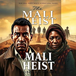 A captivating book cover for 'The Mali Heist' by Mobolaji Subair