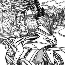 Charles Darwin depicted riding a sleek, modern motorcycle, his traditional Victorian attire contrasting with the contemporary design of the bike