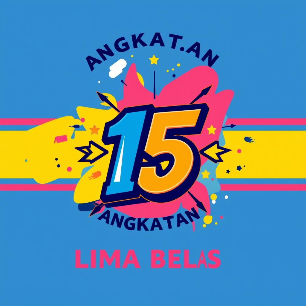 Creative design for a class t-shirt for "Angkatan Lima Belas"