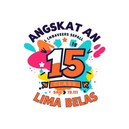 Creative design for a class t-shirt for "Angkatan Lima Belas"