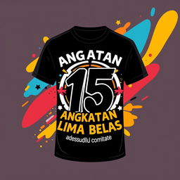 Creative design for a class t-shirt for "Angkatan Lima Belas"