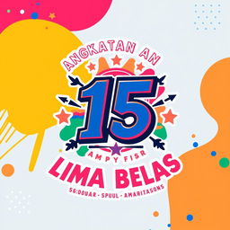 Creative design for a class t-shirt for "Angkatan Lima Belas"