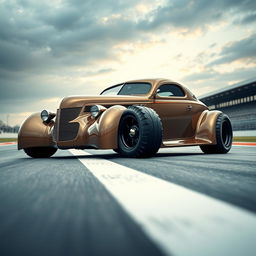 A stunning 1939 Chevrolet Coupe transformed into a supercar with a widebody design, featuring big, tall tires