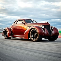 A stunning 1939 Chevrolet Coupe transformed into a supercar with a widebody design, featuring big, tall tires