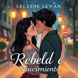 Illustrated cover titled "Rebelde de Nacimiento" featuring a strikingly beautiful and attractive teenage girl with long black hair