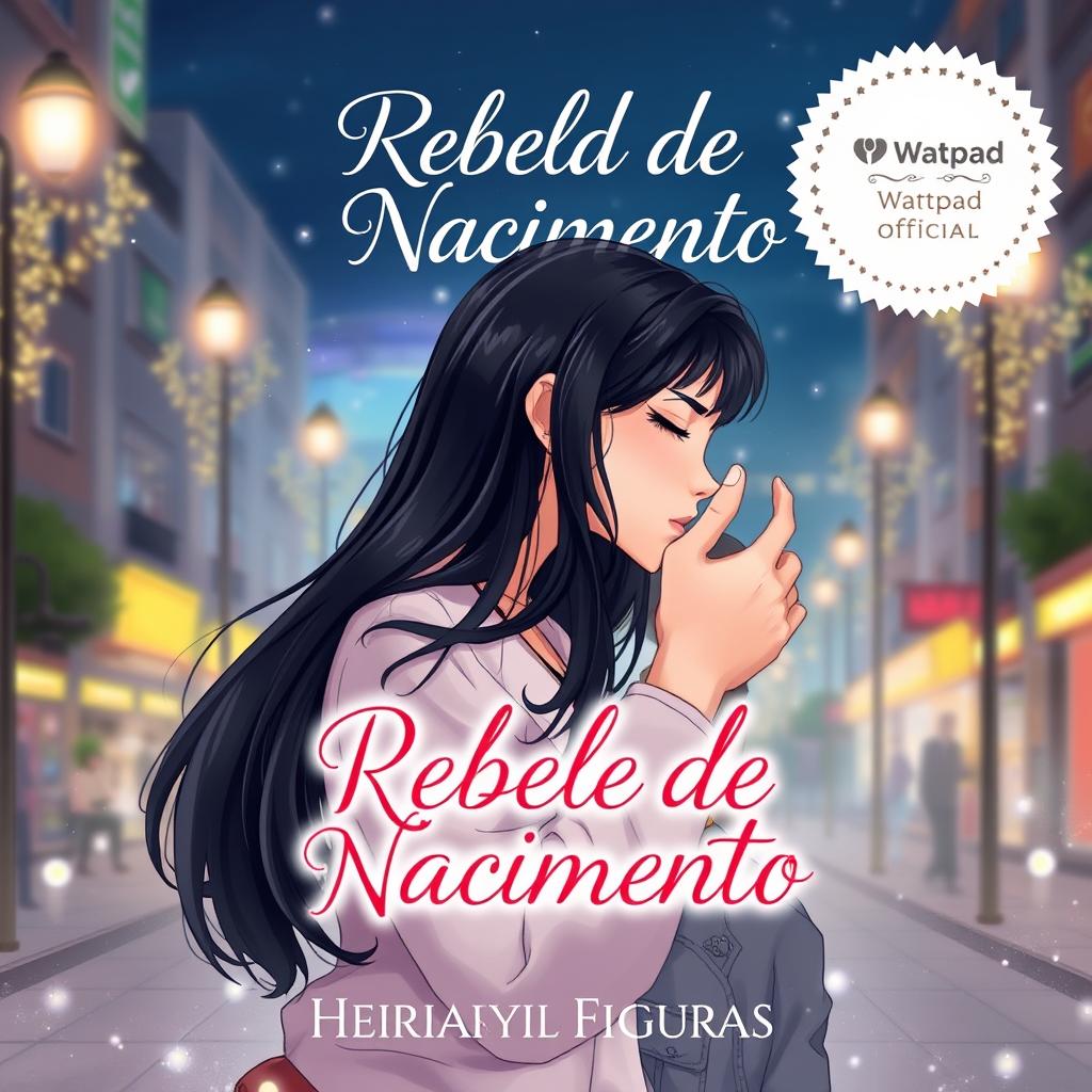 Illustrated cover titled "Rebelde de Nacimiento" featuring a stunningly beautiful and attractive teenage girl with long black hair