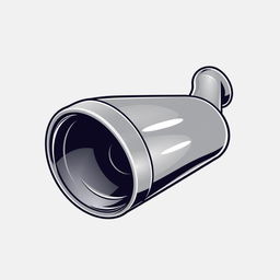 A detailed vector art illustration of a muffler, showcasing its structure and design in a stylized and artistic manner