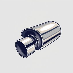 A detailed vector art illustration of a muffler, showcasing its structure and design in a stylized and artistic manner