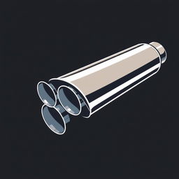 A detailed vector art illustration of a muffler, showcasing its structure and design in a stylized and artistic manner