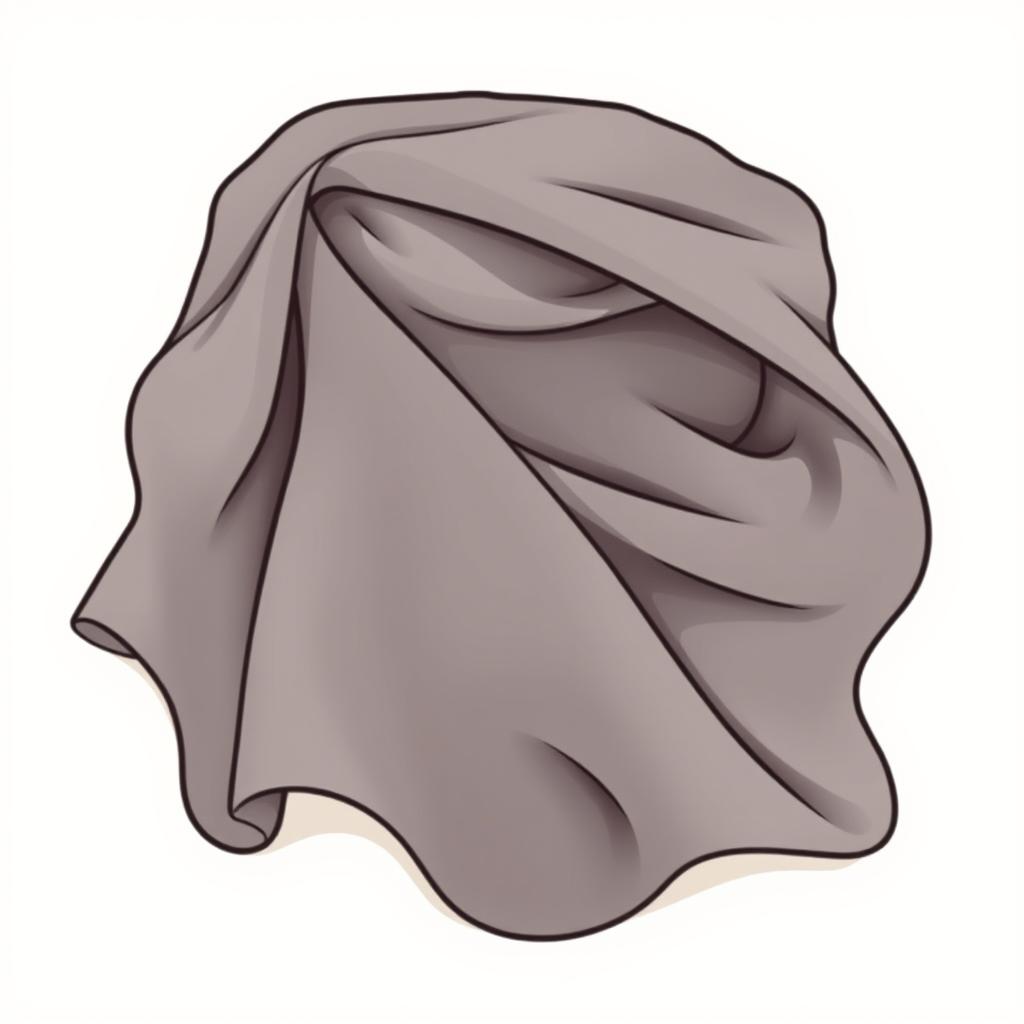 A unique vector art illustration of a muffler cloth, highlighting its fabric texture and draped appearance