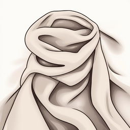 A unique vector art illustration of a muffler cloth, highlighting its fabric texture and draped appearance