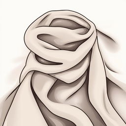 A unique vector art illustration of a muffler cloth, highlighting its fabric texture and draped appearance