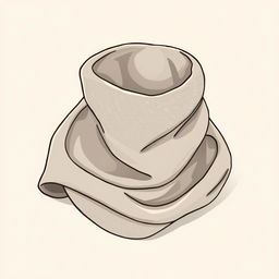 A unique vector art illustration of a muffler cloth, highlighting its fabric texture and draped appearance