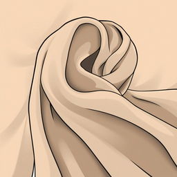 A unique vector art illustration of a muffler cloth, highlighting its fabric texture and draped appearance