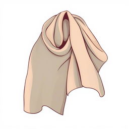 A unique vector art illustration of a muffler cloth, highlighting its fabric texture and draped appearance