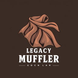 A creative vector art illustration featuring a long muffler cloth elegantly wrapped around the text "Legacy Muffler"