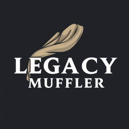 A creative vector art illustration featuring a long muffler cloth elegantly wrapped around the text "Legacy Muffler"