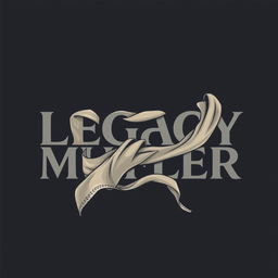 An artistic vector illustration featuring the name "Legacy Muffler" with a long muffler cloth skillfully wrapped around the text