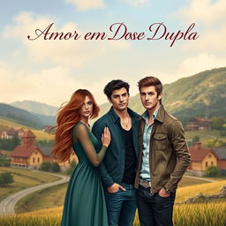 A romantic book cover featuring a small town in the background