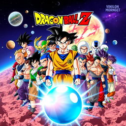 Epic anime poster featuring all major characters from Dragon Ball