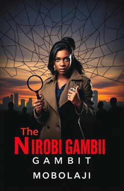 A gripping book cover for "The Nairobi Gambit" by Mobolaji