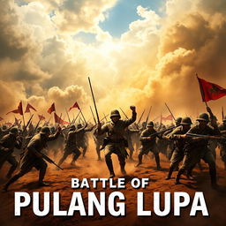 A thrilling historical battle scene titled 'Battle of Pulang Lupa'