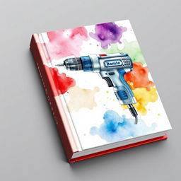 A hardcover book with a unique watercolor painting on its cover, showcasing a detailed and artistic depiction of a drill