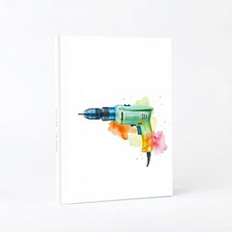 A hardcover book with a cover featuring a watercolor painting of a drill, set against a blank canvas background