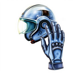 A watercolor illustration featuring a security helmet and a pair of anti-cutting gloves set against a blank canvas