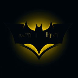 A sleek and modern Batman logo design, featuring the iconic bat silhouette with sharp edges and a streamlined appearance