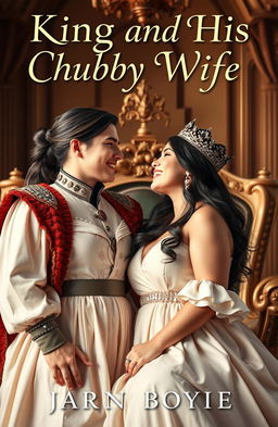 A romantic novel book cover featuring a chubby and cute heroine with an adorable smile, wearing a flowing dress that complements her curves