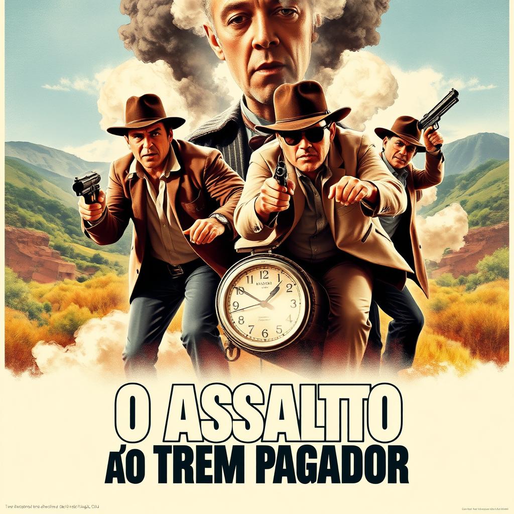 A vintage-style movie poster for the Brazilian classic 'O Assalto ao Trem Pagador'