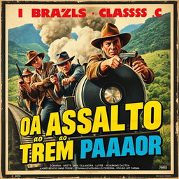 A vintage-style movie poster for the Brazilian classic 'O Assalto ao Trem Pagador'