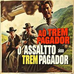 A vintage-style movie poster for the Brazilian classic 'O Assalto ao Trem Pagador'