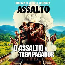 A vintage-style movie poster for the Brazilian classic 'O Assalto ao Trem Pagador'