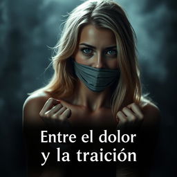 A dramatic and emotional cover for a story titled 'Entre el dolor y la traición'