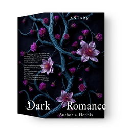 A dark romance book cover featuring twisted veins interwoven with aster flowers and thorns