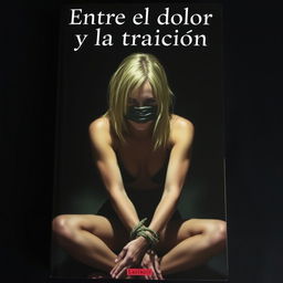 A dramatic book cover for a story titled "Entre el dolor y la traición"