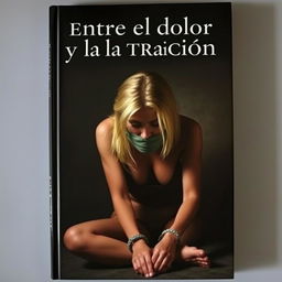 A dramatic book cover for a story titled "Entre el dolor y la traición"